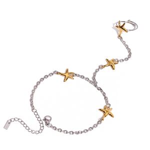 style starfish stainless steel gold color charm bracelets h5