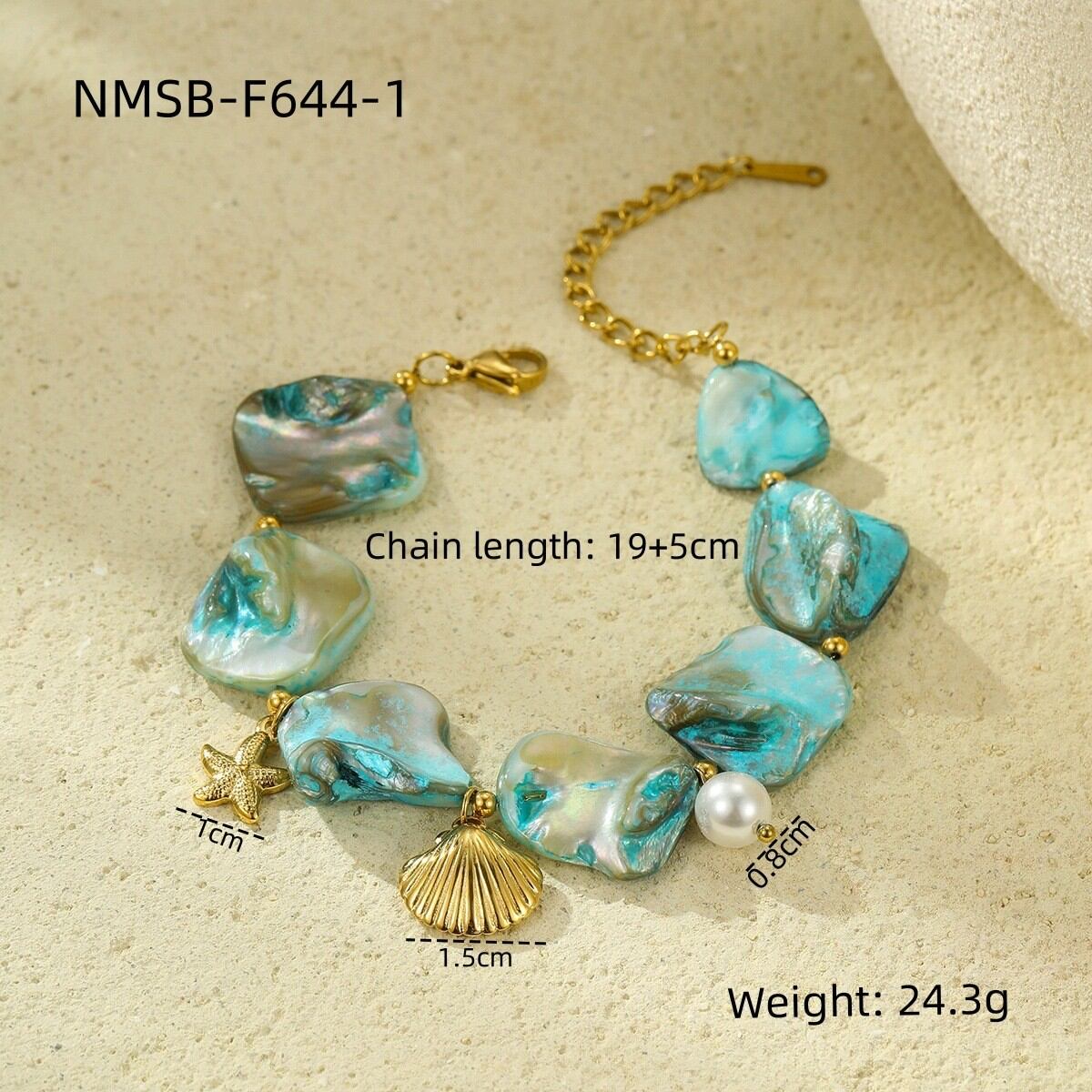 NMSB-F644-1 Blaues Seestern-Armband Bild14