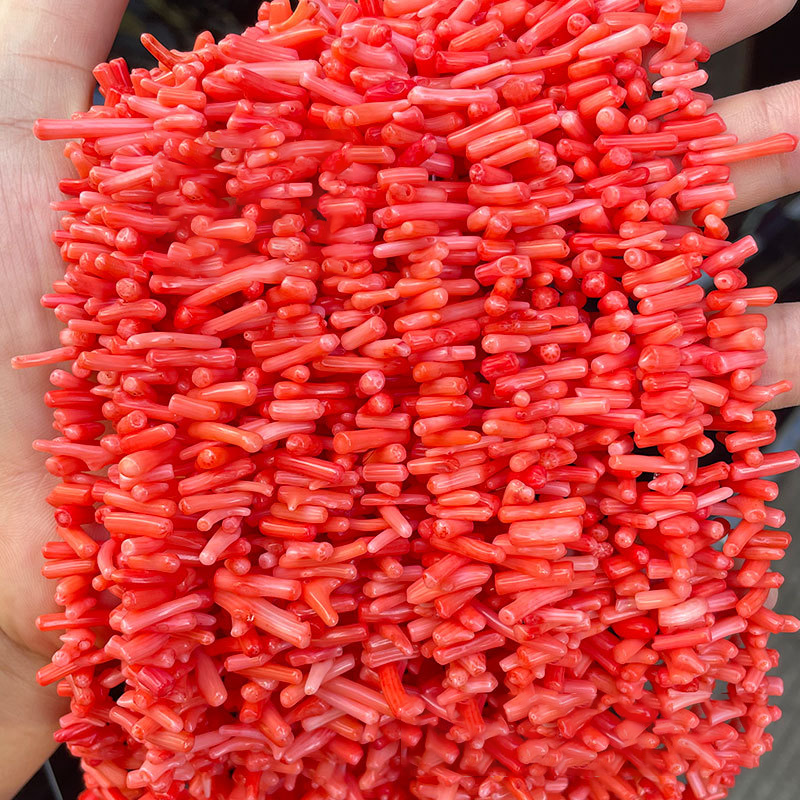 1 hilo de cuentas de coral natural de colores (tamaño: 9 mm-20 mm) h5 Imagen4
