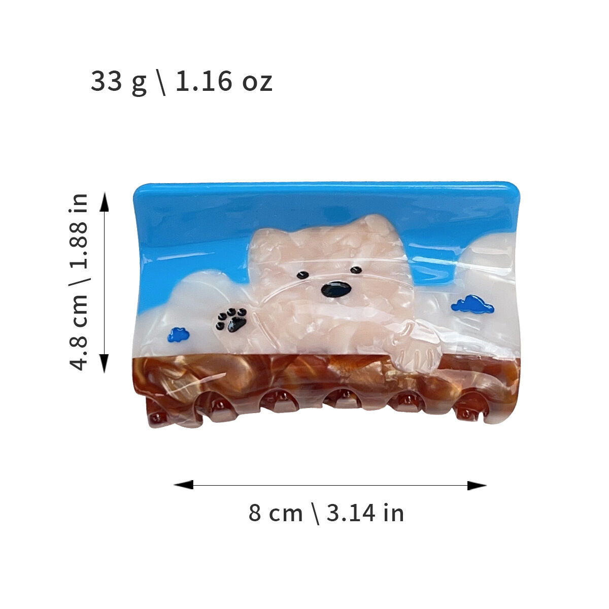 1 Piece Cute Cartoon Dog Acetate Women's Hair Claws Picture5
