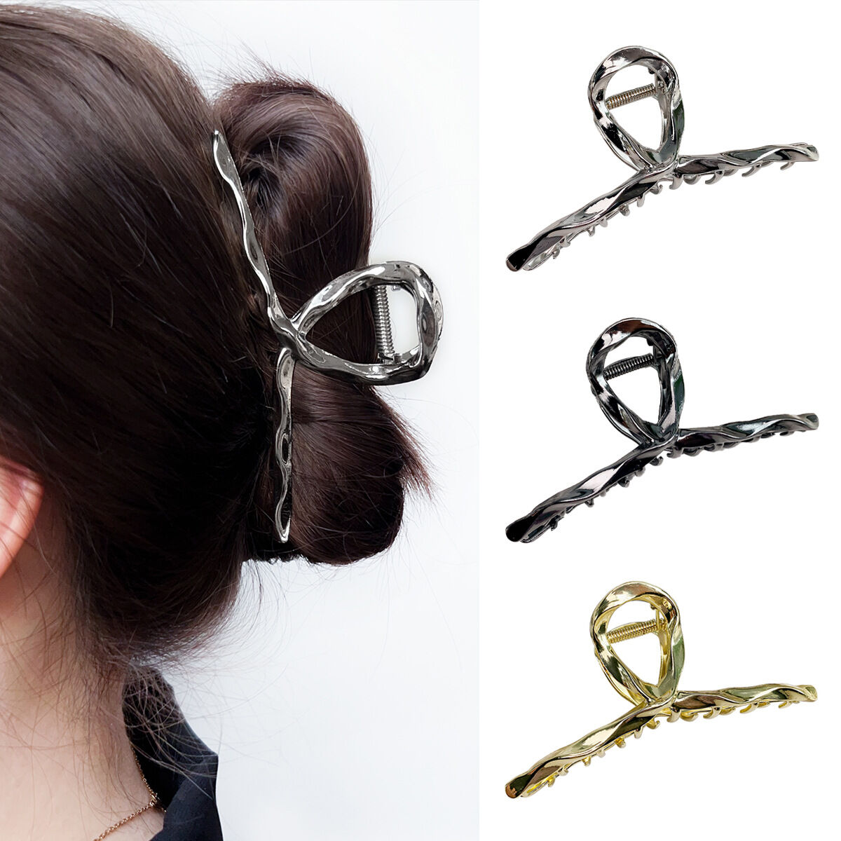 1 Piece Simple Series Casual Solid Color Alloy Women's Hair Claws Picture4