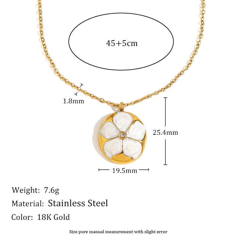 Oil Drop Flower Necklace-Gold Picture5