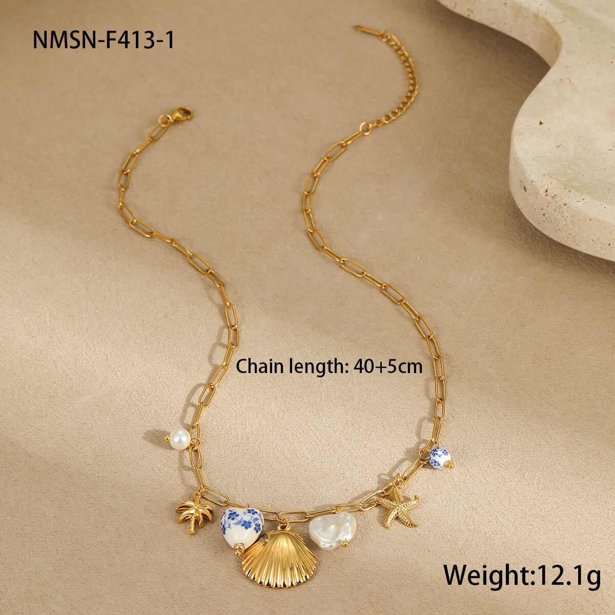 Nmsn-F413-1 White Shell Necklace Picture5