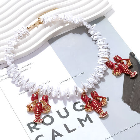 Vacation Alloy Lobster Pendant Necklaces 2