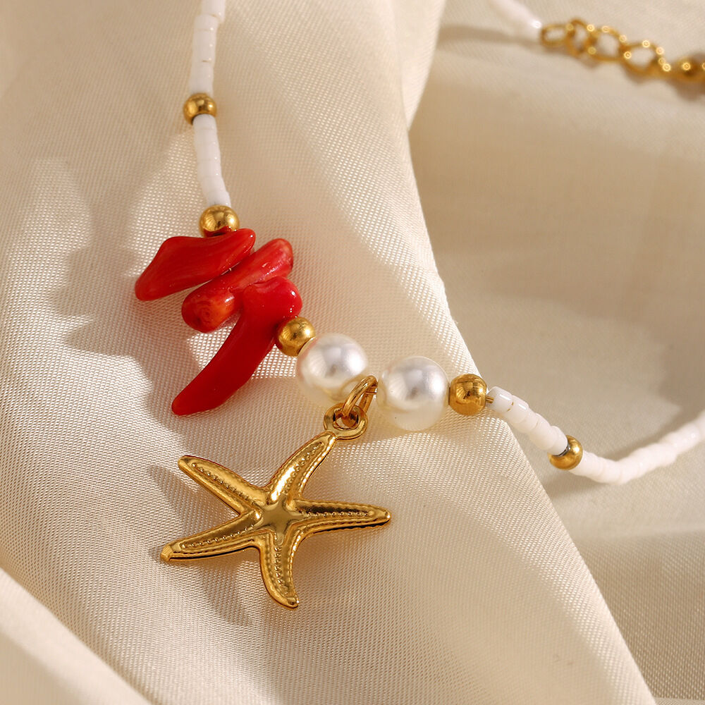 1 PIece Romantic Series Starfish Stainless Steel Waterproof Women's Pendant Necklaces 2