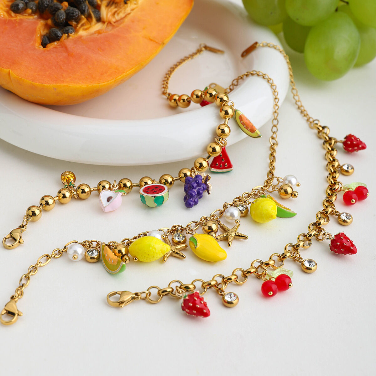 Sweet Fruit Gold Color Pendant Necklaces