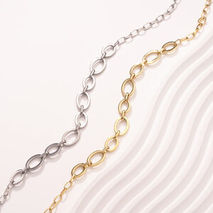 Moderne ovale ketting van roestvrij staal, waterdicht, goudkleurig, damesketting h5 Afbeelding3