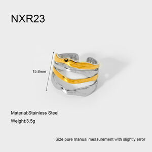 Simple Series Daily Color Block Stainless Steel Waterproof Women's Rings h5