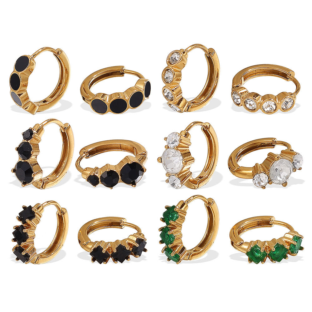Stainless Steel Waterproof Gold Color Hoop Earrings h5 Picture6