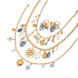 Romantic Stainless Steel Waterproof Gold Color Pendant Necklaces h5 Picture5