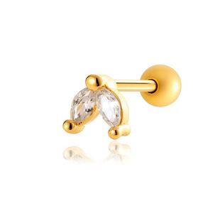 Pendientes de circonitas color cobre y dorado h5