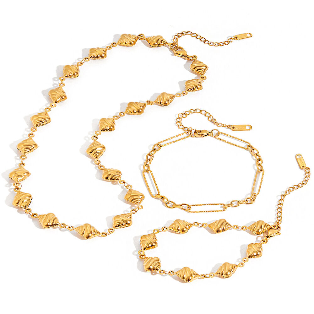 1 Stück Einfaches Croissant-Armband aus Edelstahl, wasserdicht, goldfarben, für Damen h5Bild11