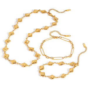 1 Stück Einfaches Croissant-Armband aus Edelstahl, wasserdicht, goldfarben, für Damen h5 Bild11