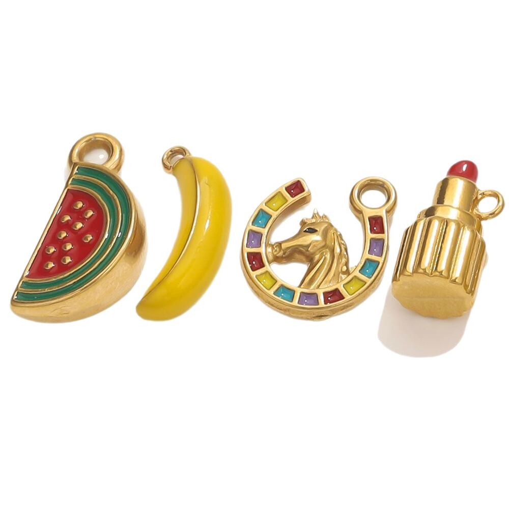 1 Piece DIY Natural Fruits Stainless Steel Waterproof Women's Pendants Picture4