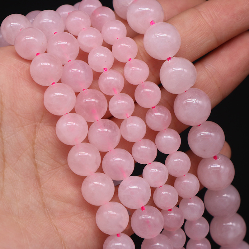 1 String Brazil Rose Quartz Natural Stones Crystal Jewelry Beads Picture5