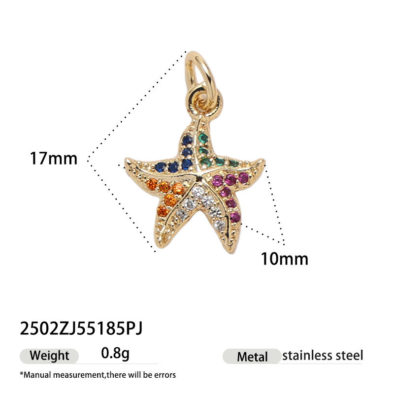 1 pezzo ciondolo color oro impermeabile in acciaio inossidabile oceanico Immagine5