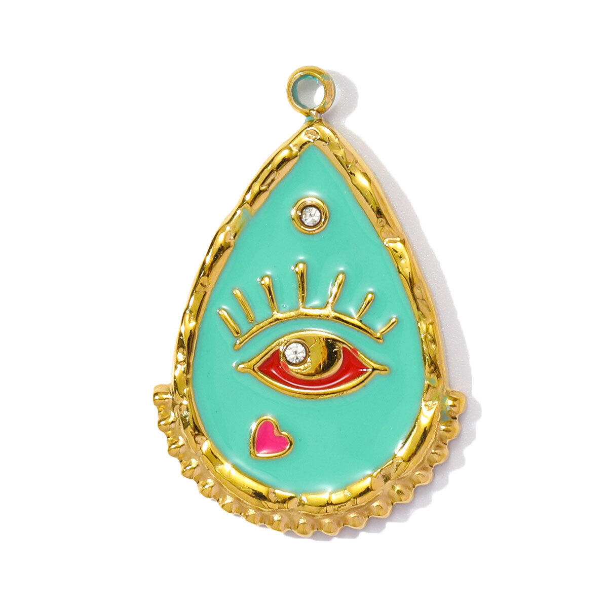 1 Piece Simple Series DIY Droplet Stainless Steel Waterproof Gold Color Women's Pendants 