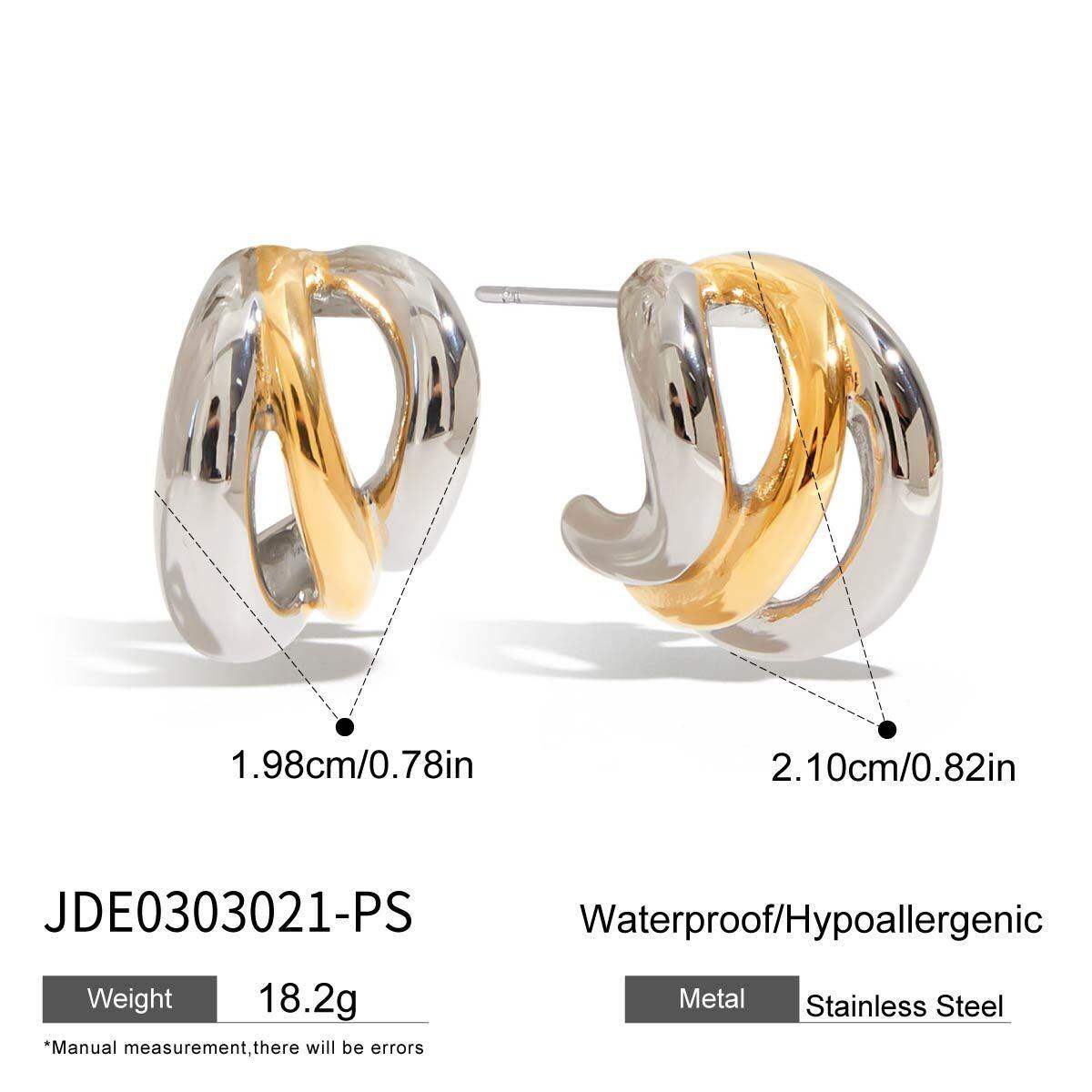 1 Paar Simple Series Twist Edelstahl wasserdichte goldfarbene Damen-Creolen h5 Bild2