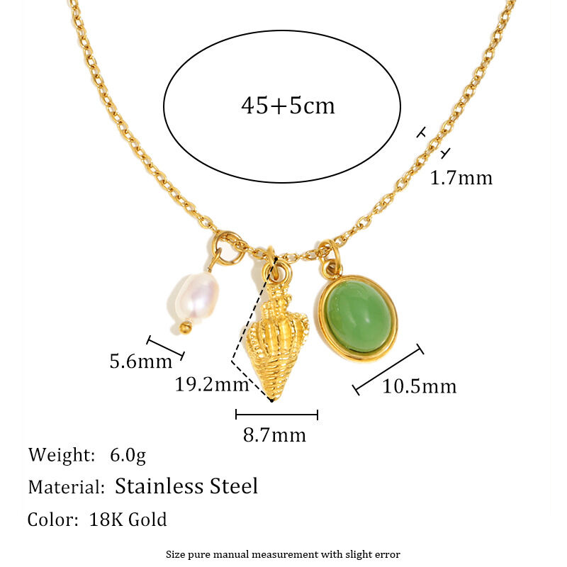 Versatile Conch Stainless Steel Waterproof Women's Pendant Necklace h5 Picture4