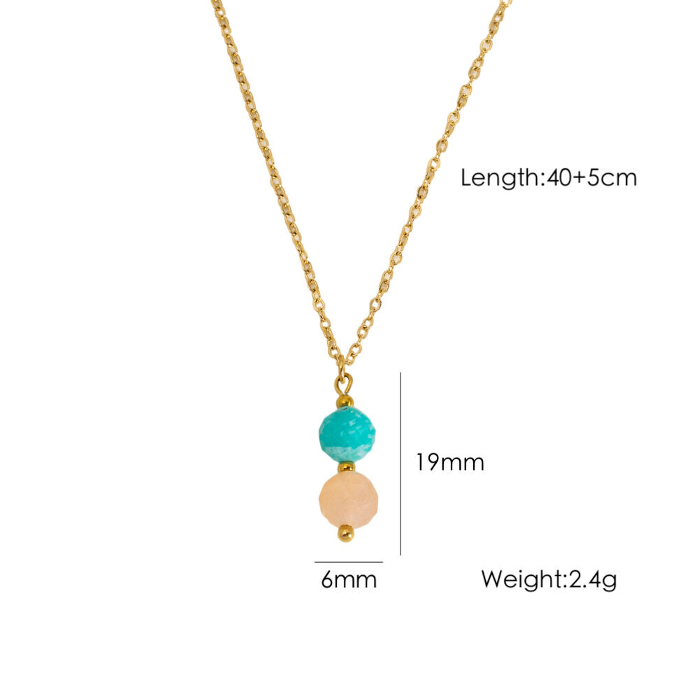 Collane con ciondolo da donna in acciaio inossidabile con perline eleganti della serie Simple