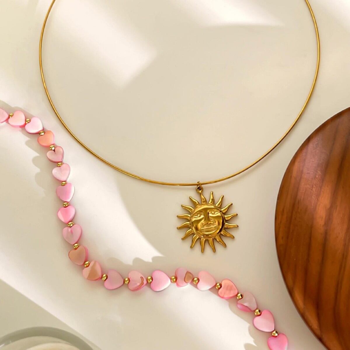 1 Piece Heart Shell Beaded Necklace h5 Picture4