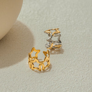 1 Stück klassischer Sternring aus wasserdichtem Edelstahl in Goldfarbe h5 Bild6