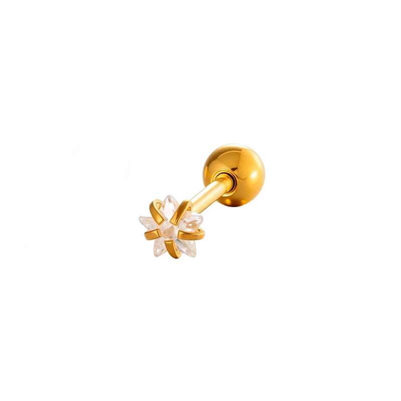 1 Piece Simple Heart Stainless Steel Waterproof Zircon Women's Piercings Earrings
