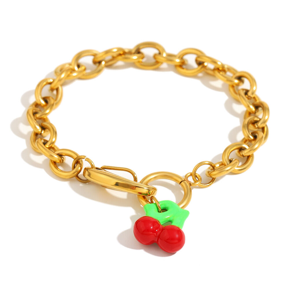 1 Pair Romantic Series Sweet Plant Stainless Steel Waterproof Women's Charm Bracelets h5 Picture2