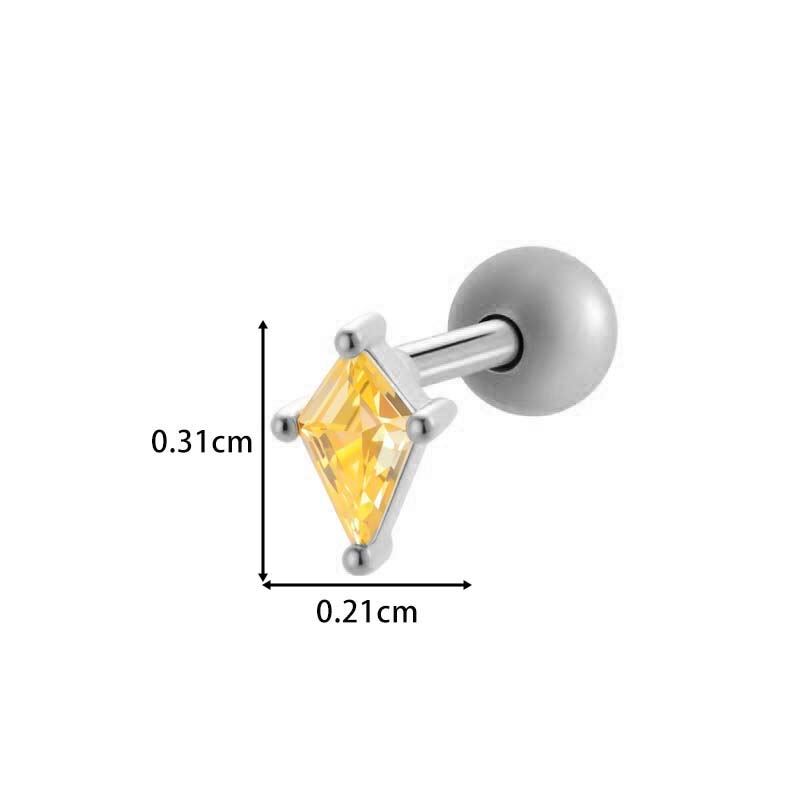 1 Piece Heart Shape Copper Gold Color Zircon Women's Piercings Earrings h5 Picture2