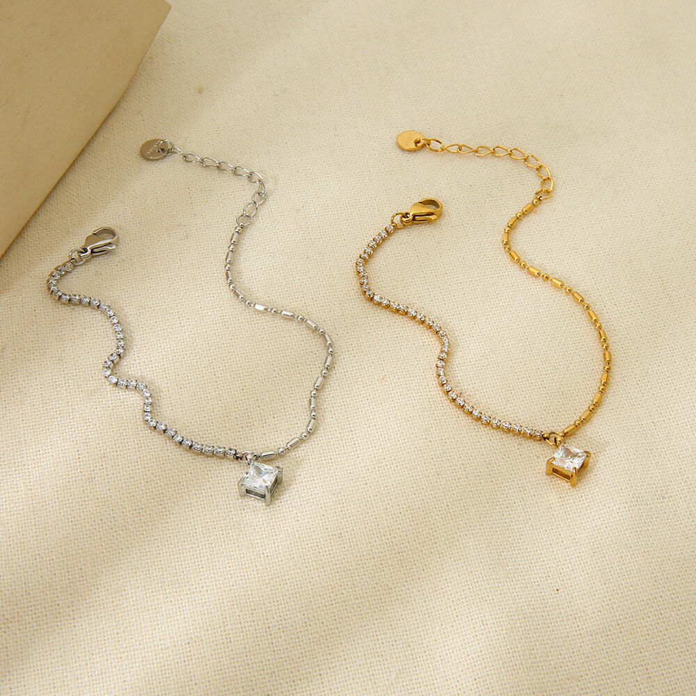 Simple Series Daily Geometric Stainless Steel Waterproof Women's Chain Bracelets