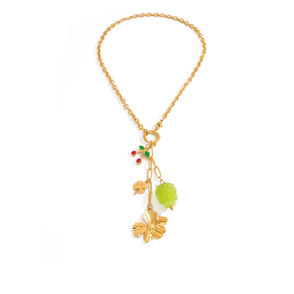 Collana da donna con ciondolo a forma di piccolo fungo Immagine5