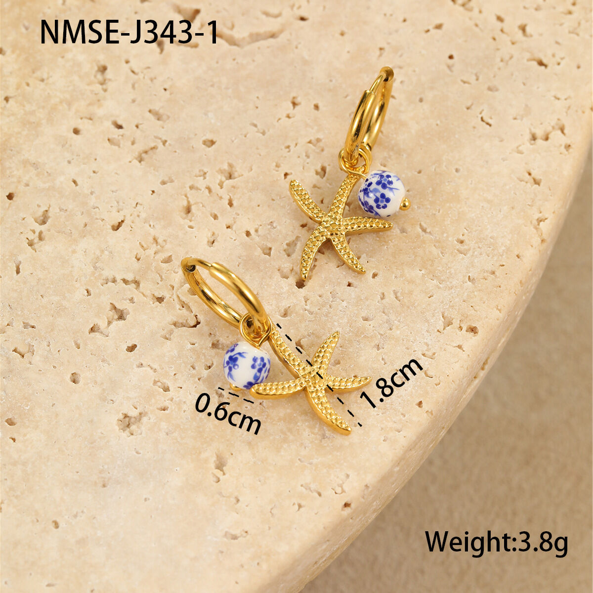 Vacation Geometric Stainless Steel Waterproof  Gold Color Women's Dangle Earrings h5 