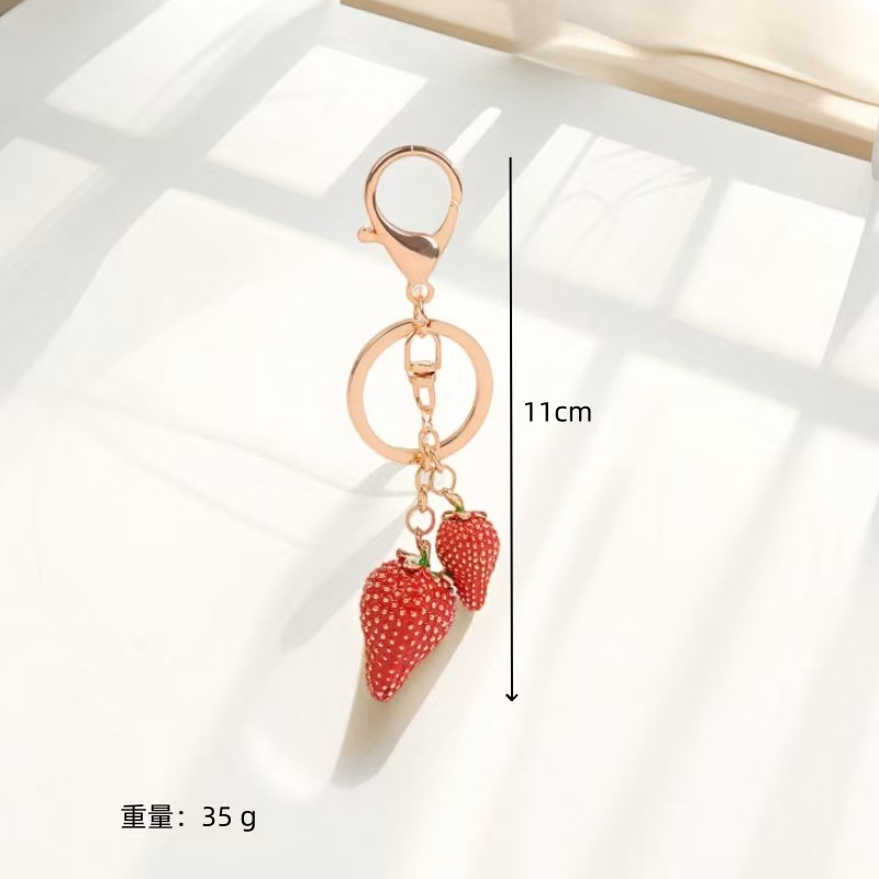 1 Stuk Aardbei Legering Sleutelhanger h5Afbeelding2