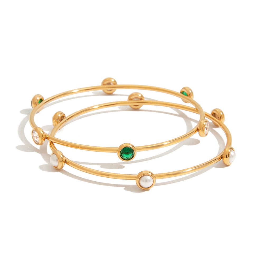 1 Piece Classic Series Retro Geometric Stainless Steel Waterproof Gold Color Women's Bangles Picture6