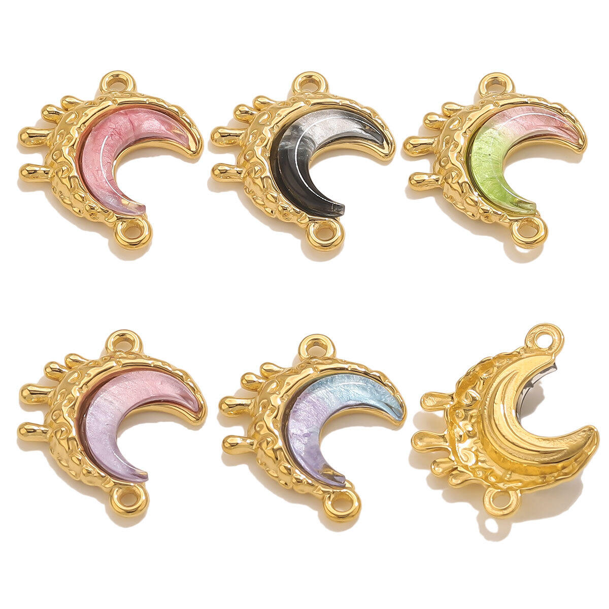 1 Piece DIY Moon Stainless Steel Waterproof Women's Pendants 2