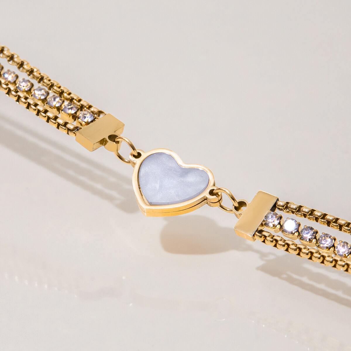 1 pezzo di splendida serie elegante cuore in acciaio inossidabile impermeabile color oro collane con ciondolo da donna Immagine6