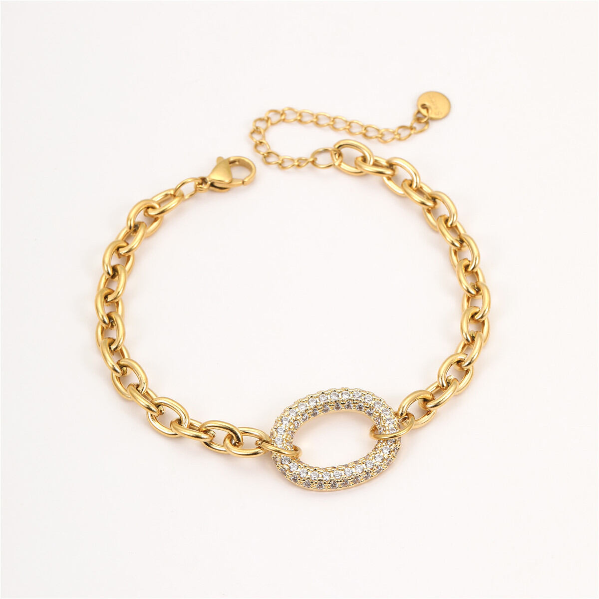 Sweet Geometric Stainless Steel Waterproof Gold Color Women's Chain Bracelets Picture5