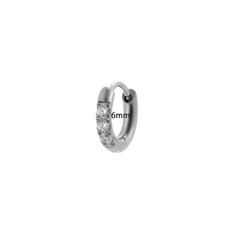 1 Piece Stainless Steel Waterproof Gold Color Zircon Piercings Earrings h5 Picture2
