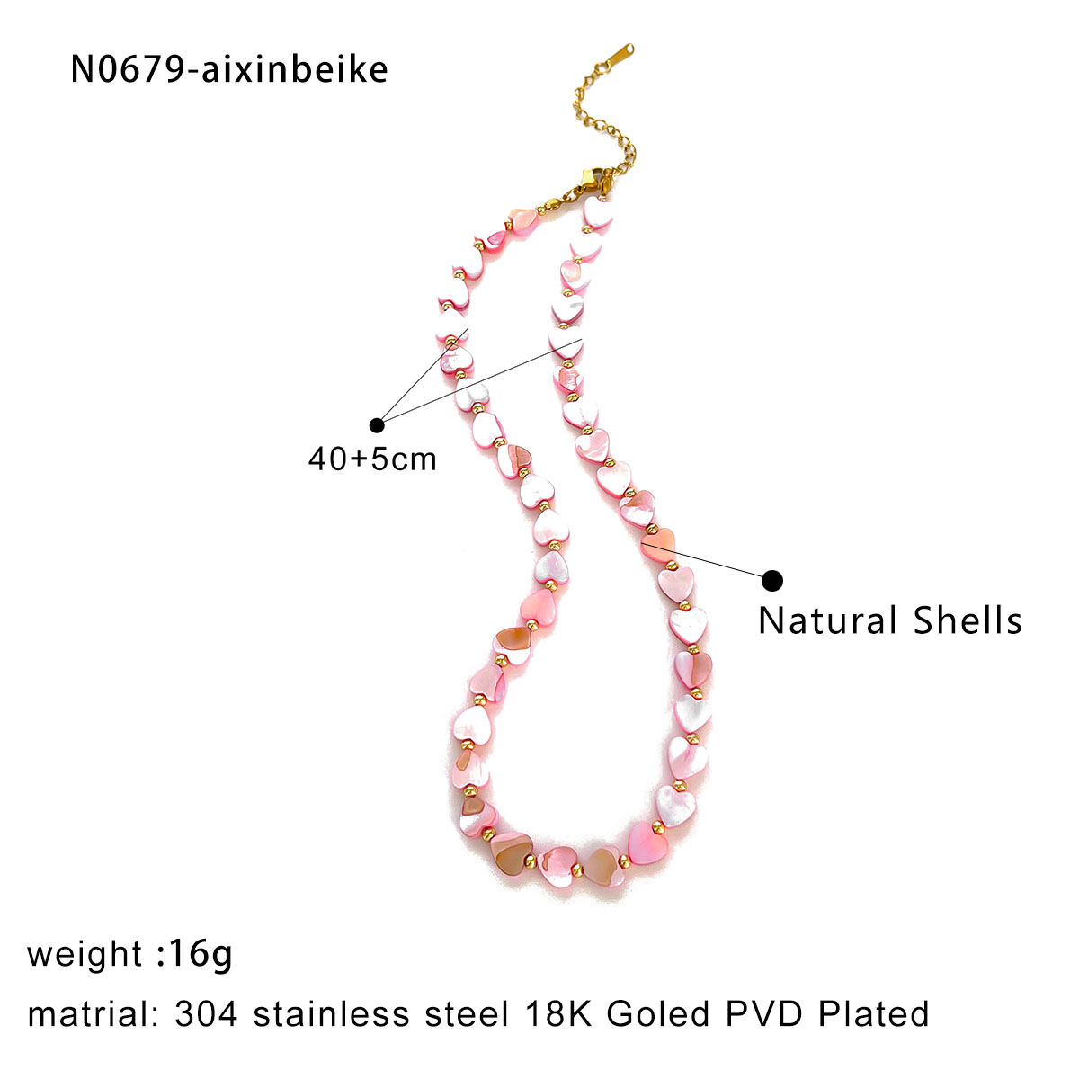 Pink Heart Necklace Picture2