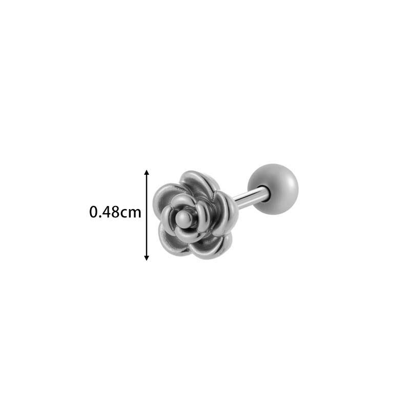 1 Piece Simple Stainless Steel Waterproof Gold Color Zircon Piercings Earring Picture2