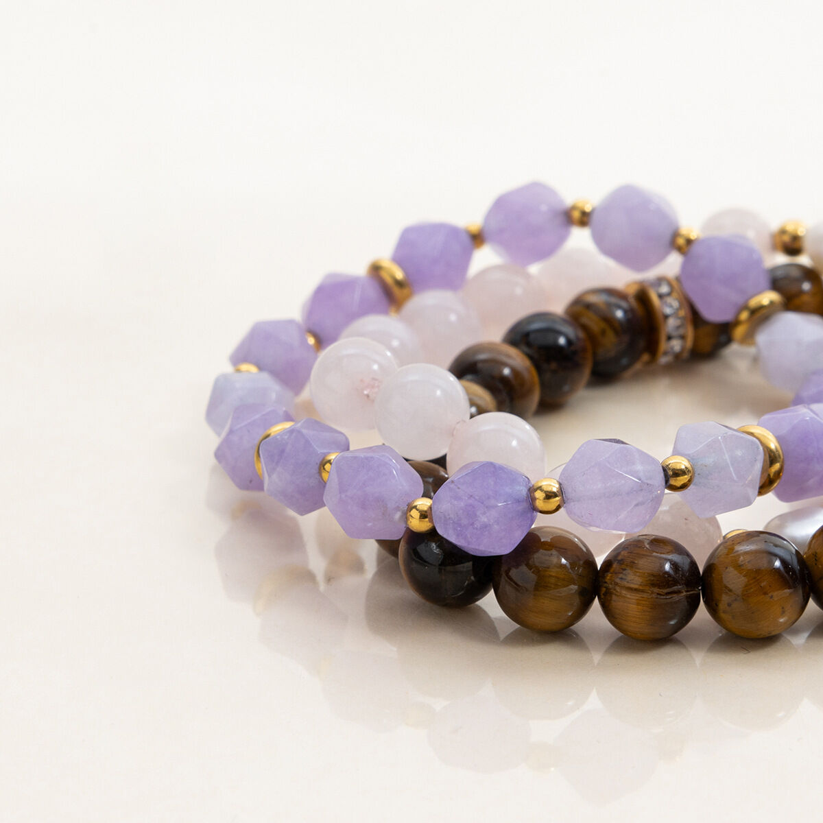 1 pezzo di braccialetti di perline da donna con perline colorate e pietre naturali h5 Immagine7