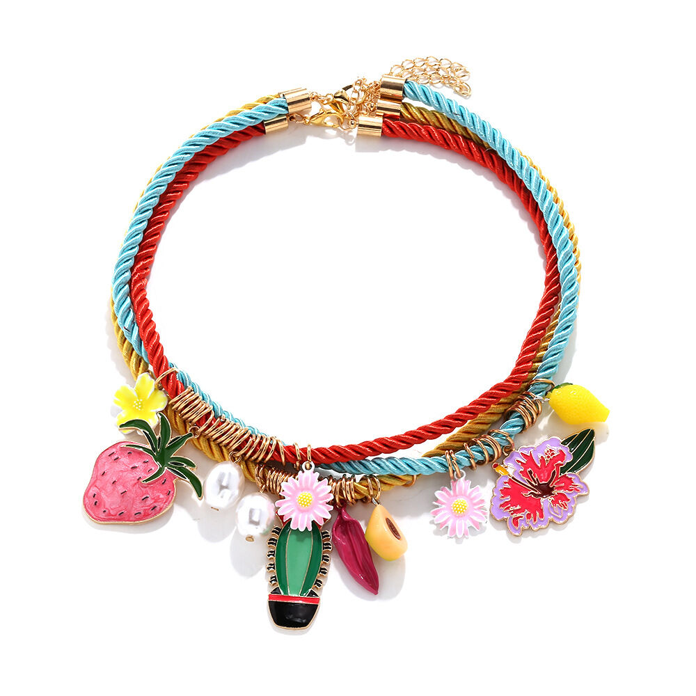 1 set zoete fruitkoord gelaagde kettingen