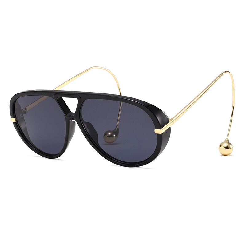1 Pair Simple Series Punk Solid Color Metal Women's Sunglasses h5 