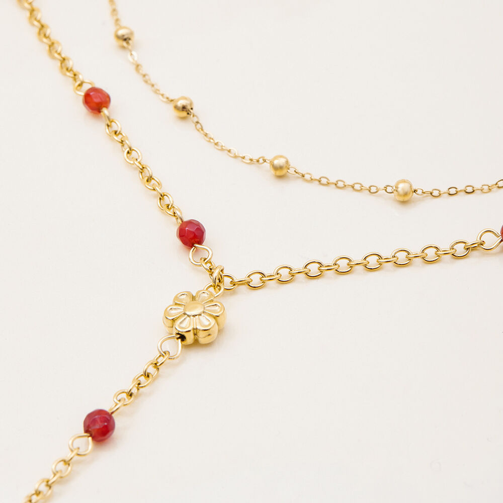 1 Piece Sophisticated Heart Stainless Steel Waterproof Gold Color Women's Layered Necklaces h5Picture8