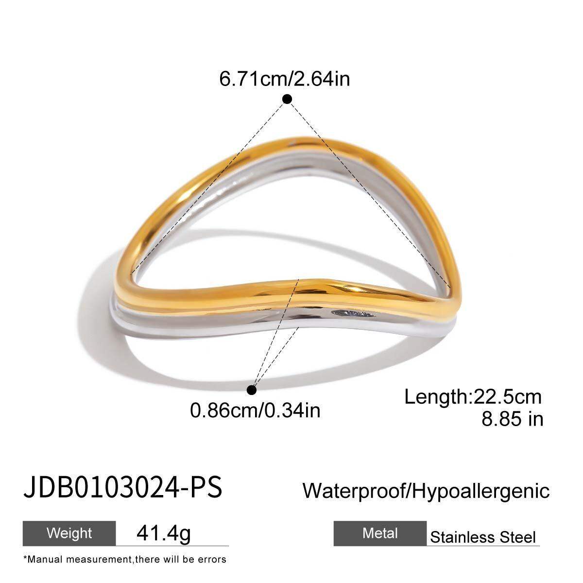 1 Piece Classic Irregular Stainless Steel Waterproof Women's Bangles Picture2