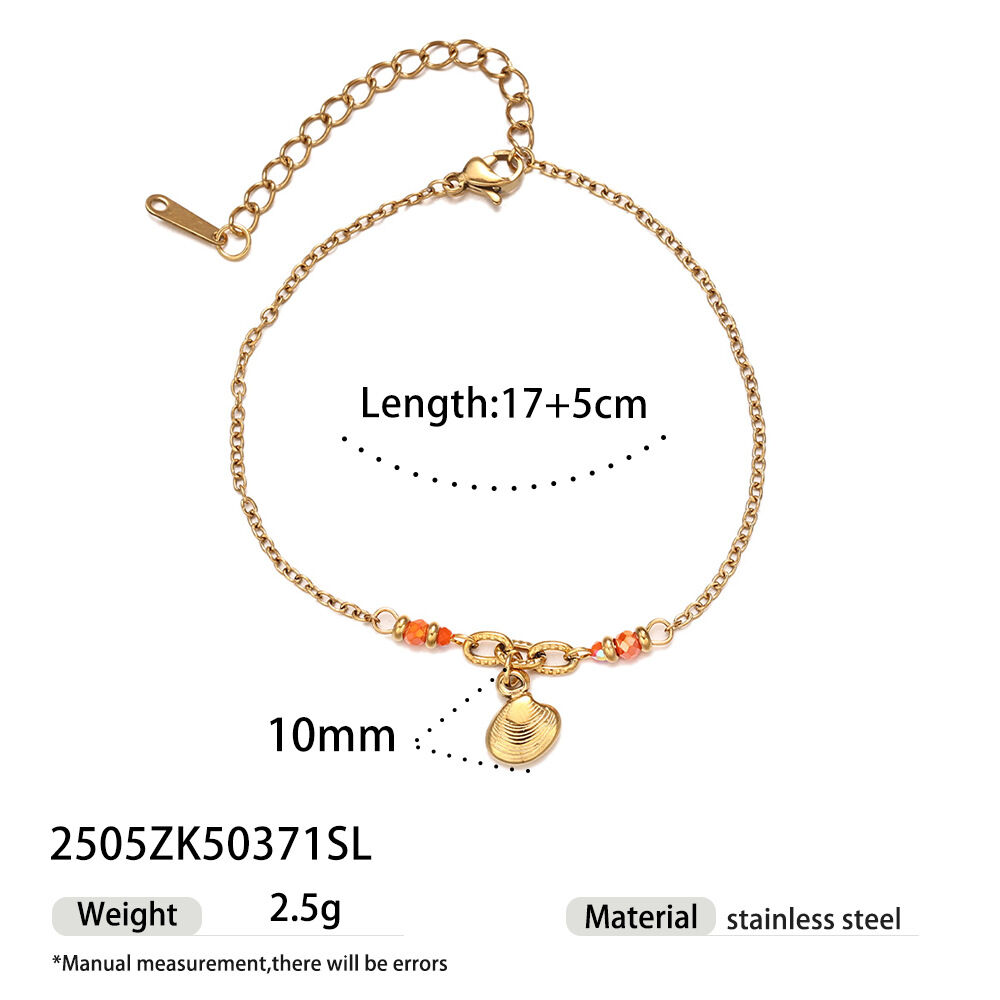 1 stuk waterdichte, goudkleurige bedelarmband van roestvrij staal met oceaanmotief 