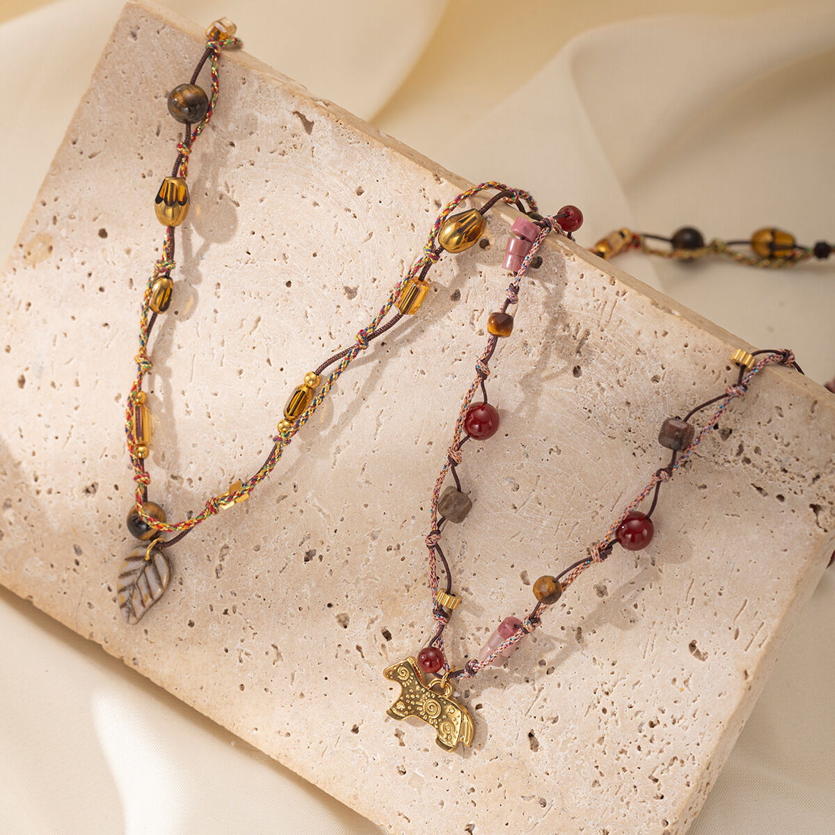 Collana con ciondolo in pietre naturali da 1 pezzo h5 Immagine3