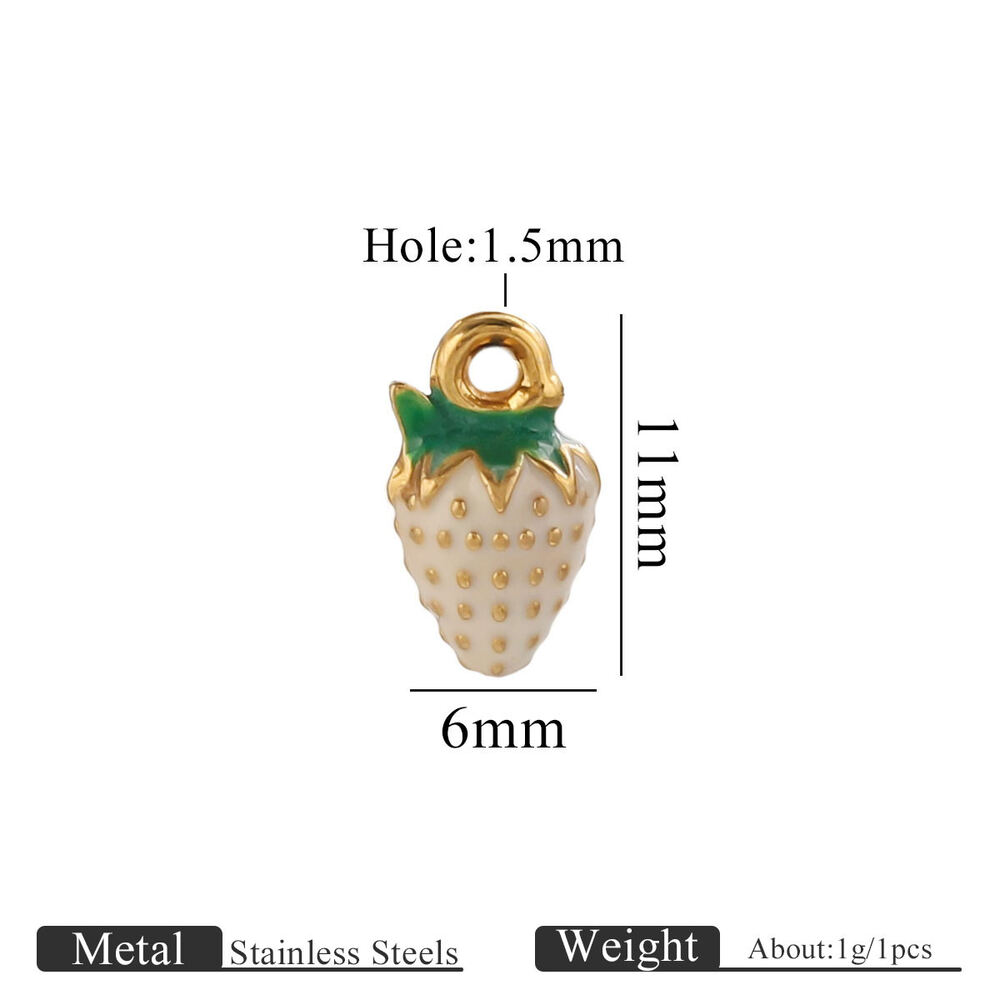 1 Piece DIY Strawberry Stainless Steel Waterproof Women's Pendants