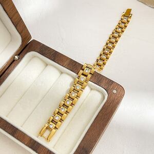 1 Piece Classic Chain Stainless Steel Waterproof Gold Color Bracelet h5 Picture3