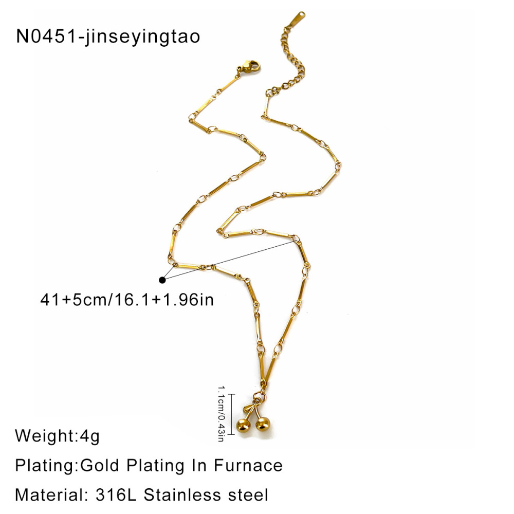 1 Piece Fruit Stainless Steel Waterproof Gold Color Pendant Necklace Picture2